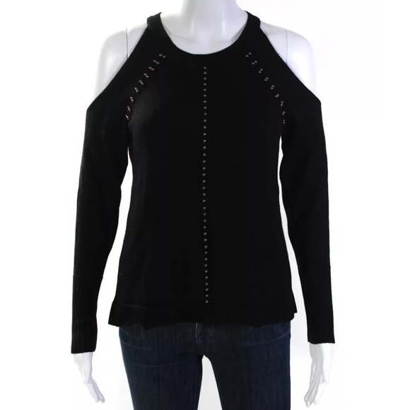 Merino wool Ramy Brook cold shoulder studded sweater - Picture 3 of 7